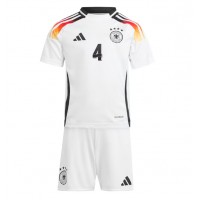 Nemecko Jonathan Tah #4 Domáci Detský futbalový dres ME 2024 Krátky Rukáv (+ trenírky)